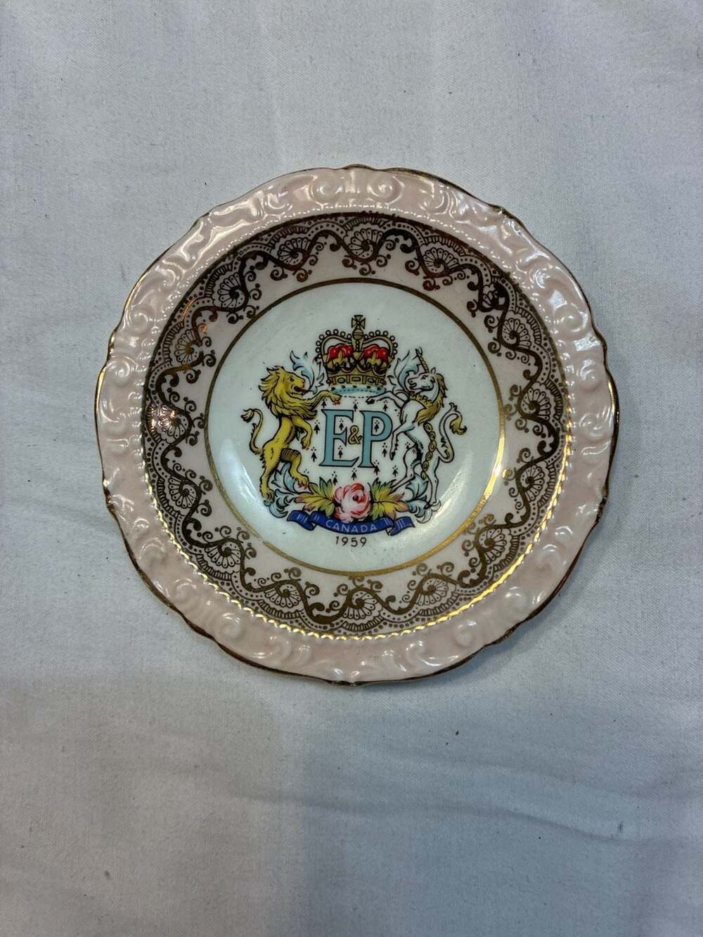 Vintage Paragon Bone China Trinket Dish Commemorating Queen Elizabeth II & Princ